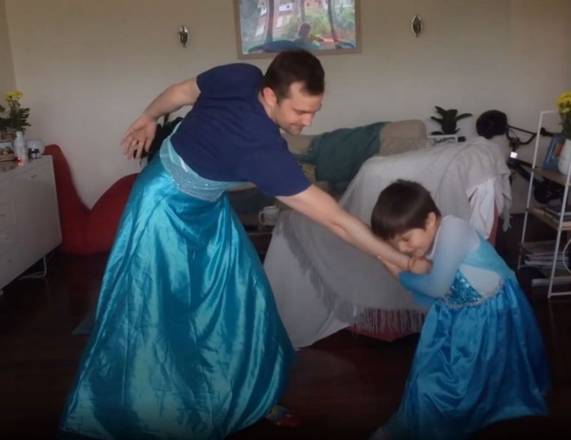 Dad Dressed up as Elsa