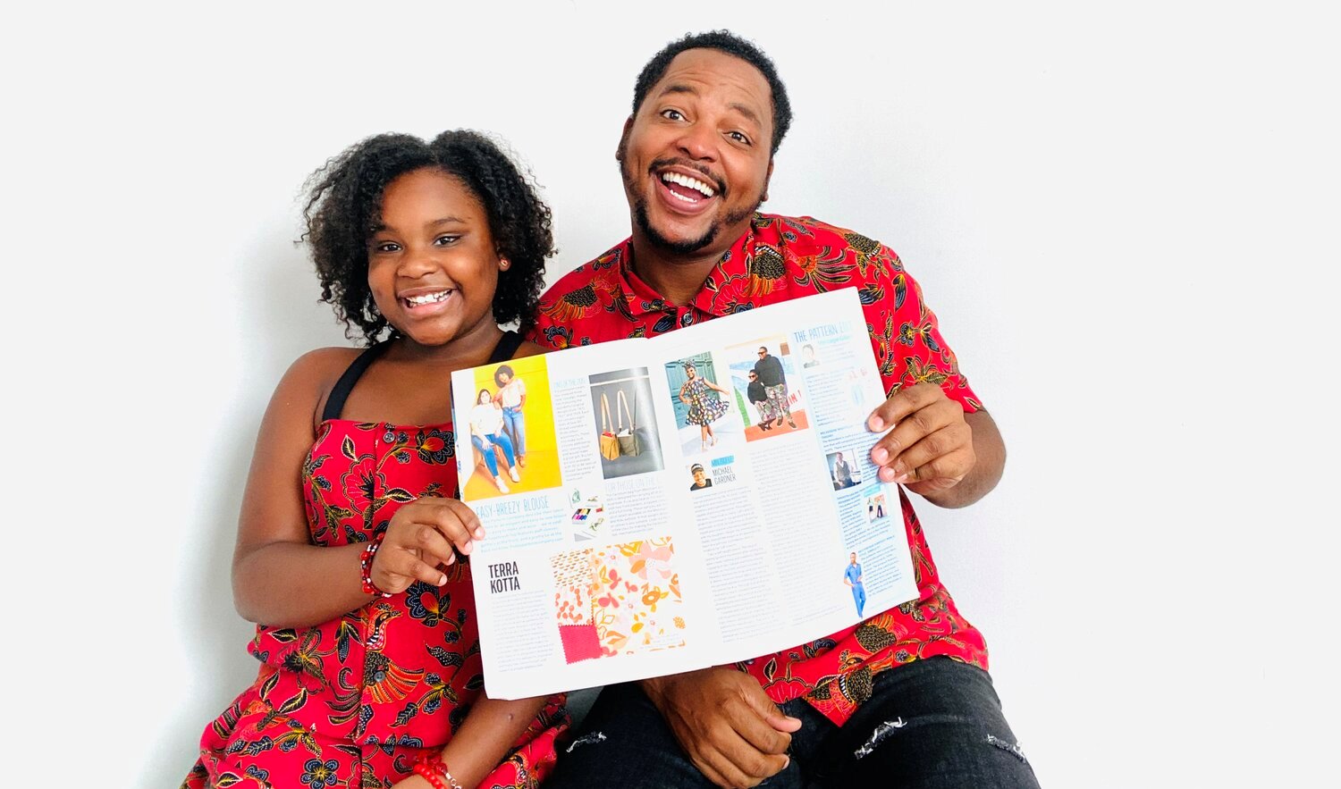 Michael Gardner (right) and his daughter Ava (left) wearing matching outfits