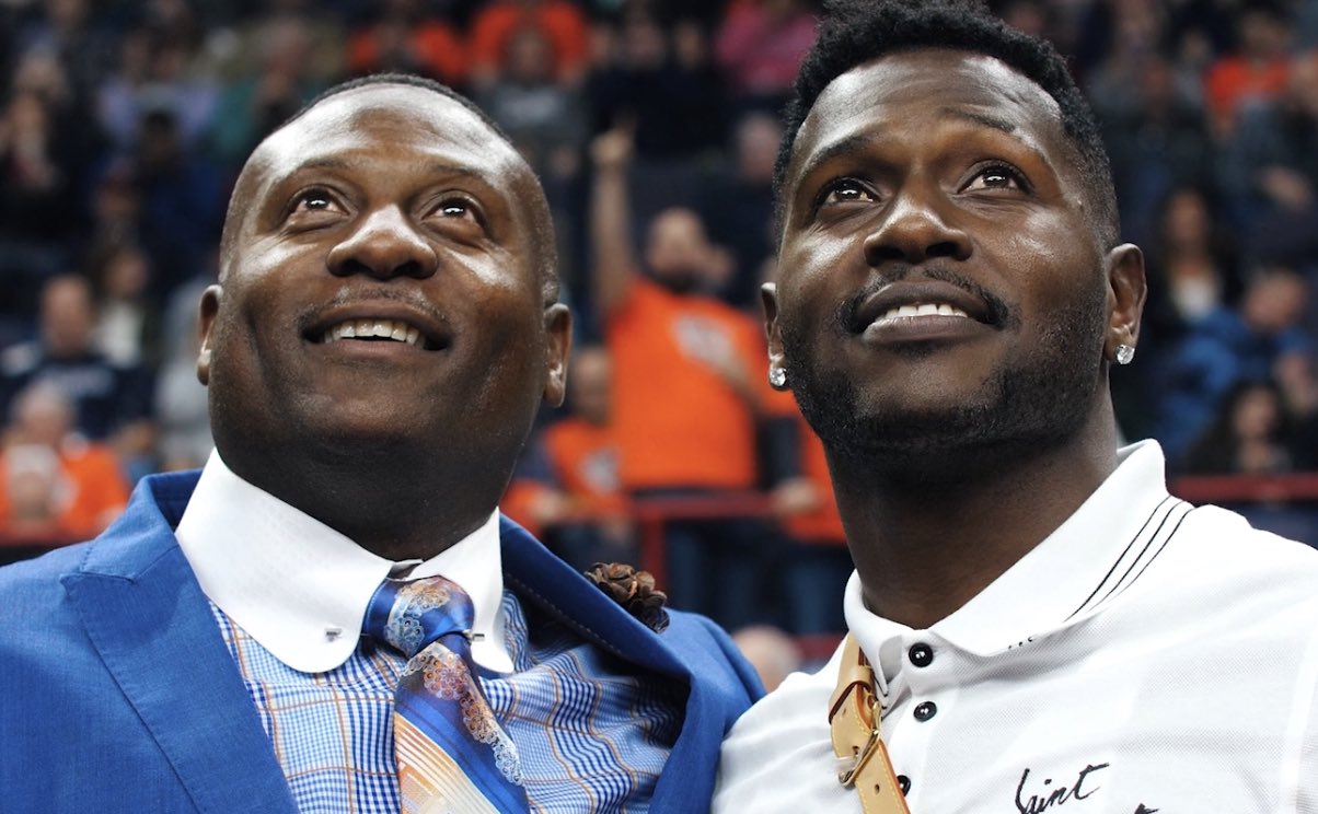Eddie Brown (left) and his son Antonio Brown (right)