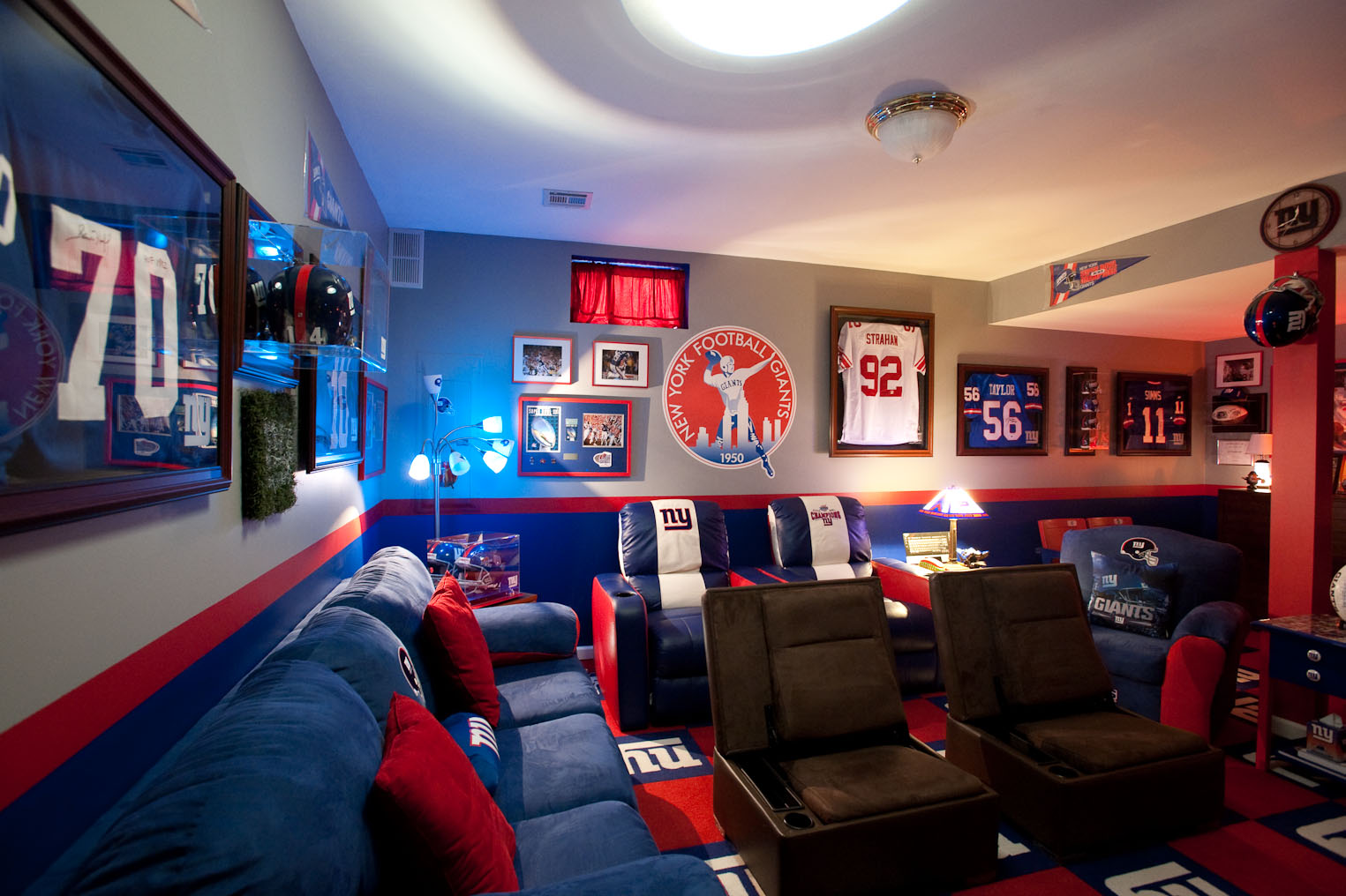 A sports-themed man cave