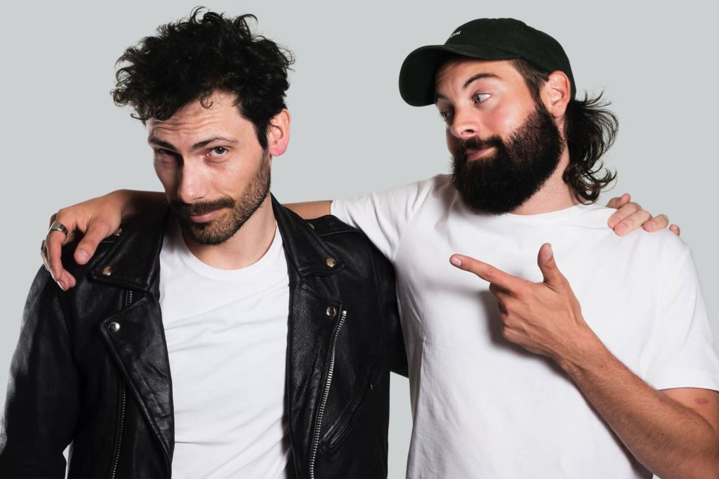 Two guys with trimmed beards and mustaches