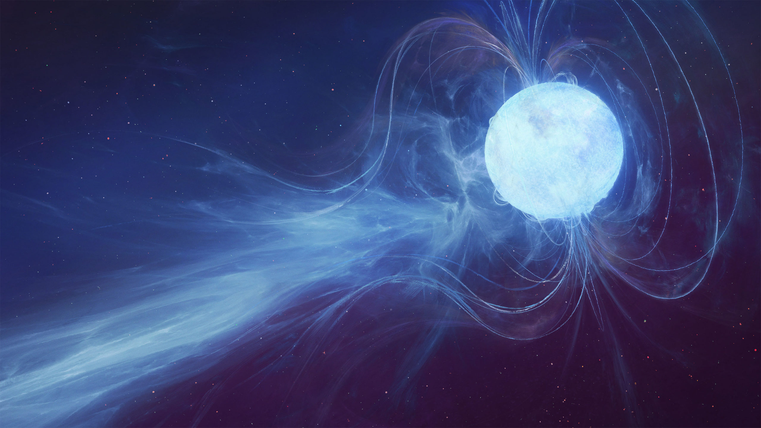 An artistic representation of a Magnetar doing a Fast Radio Burst